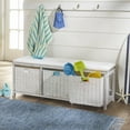 thumbnail image 3 of Badger Basket Kid's Storage Bench with Woven Top and Baskets 2.7 Cu ft.  - White, 3 of 9