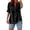 Black Shirts, variant on CAIVO Casual Women's Shirt With Button Design Notch V Neck Short Sleeve Everyday Classic Solid Color Summer Blouse Back To School Tops