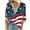 B-Multicolor, variant on Womens 4th of July Blouse Womens 4th of July Shirts Red White and Blue Shirt Womens Independence Day Womens Shirts Fashion Women's Summer V-Neck 3/4 Sleeve Lace Print Casual T-Shirt Blouse