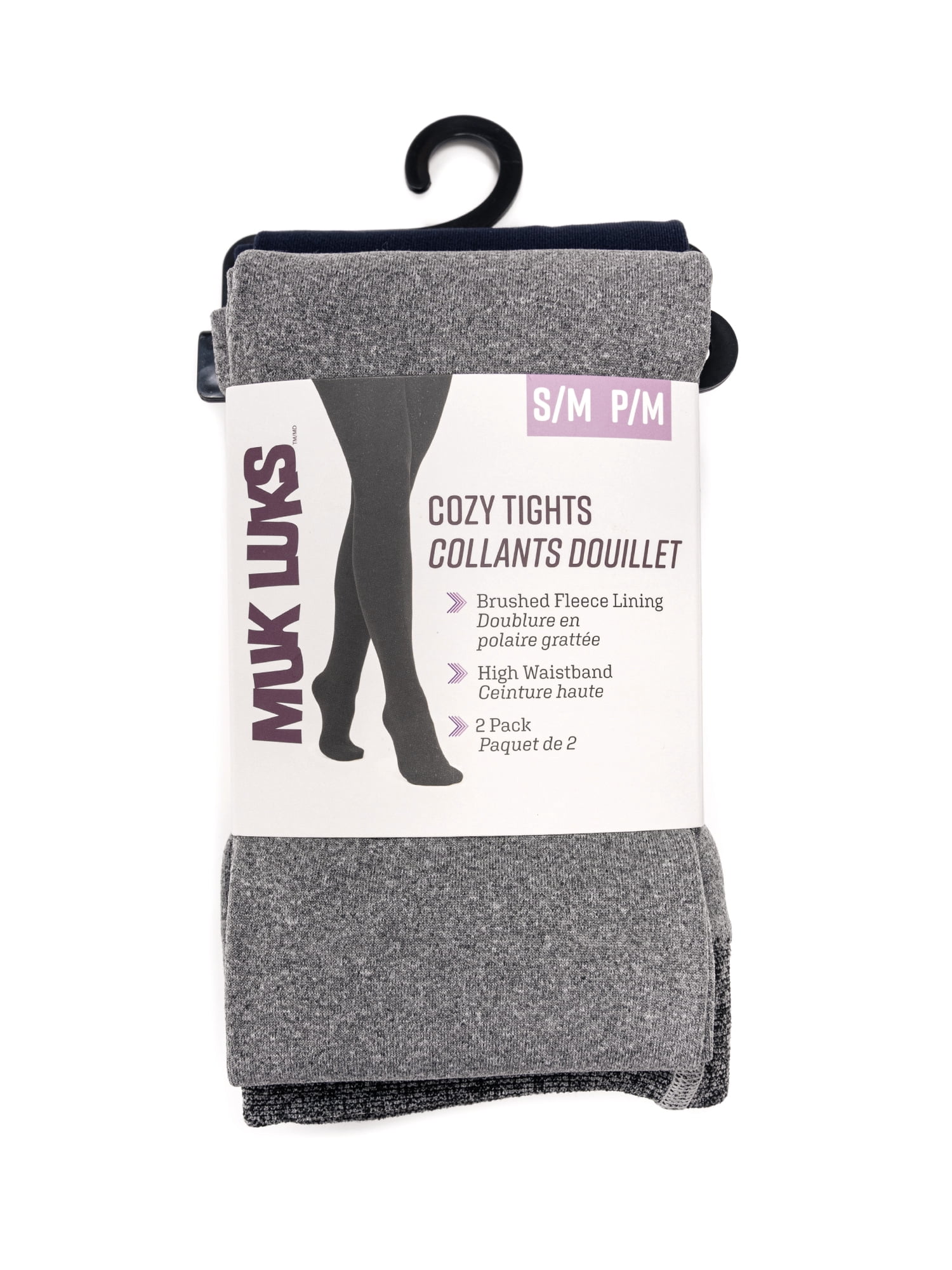 MUK LUKS Women's Fleece Lined Tights,Sizes S/M to 1X/2X, 2-Pack
