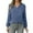 Blue, variant on Women's European And Autumn Casual Pullover V Neck Striped Loose Long Sleeved T Shirt Top Sweater,Size:S