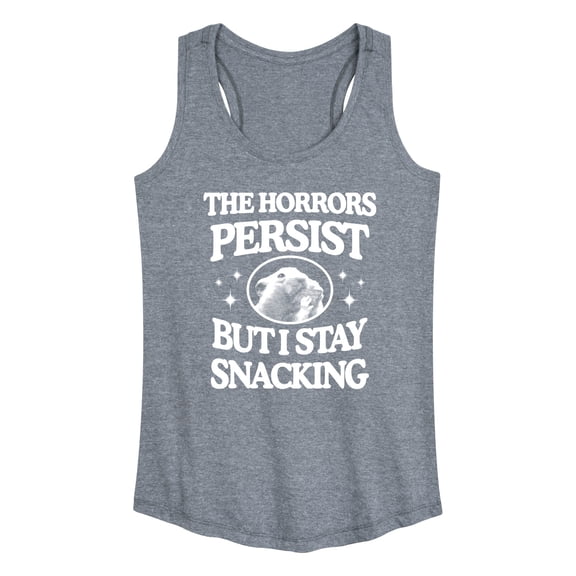 Instant Message - Horrors Persist Stay Snacking - Women's Racerback Tank Top