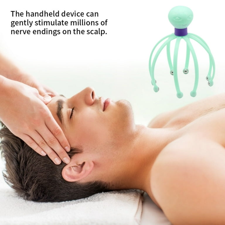 Head Massager Headache Relief With Balls Head Stress Relaxation Green
