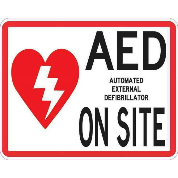5in x 4in AED on Site Sticker Vinyl Medical Emergency Business Sign Decal