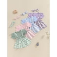 thumbnail image 3 of Gupgi Robe Marguerite pour Tout-Petit Bébé Fille, Côtelée, à Volants, Manches Courtes, Patchwork, avec Bandeau, 3 of 9