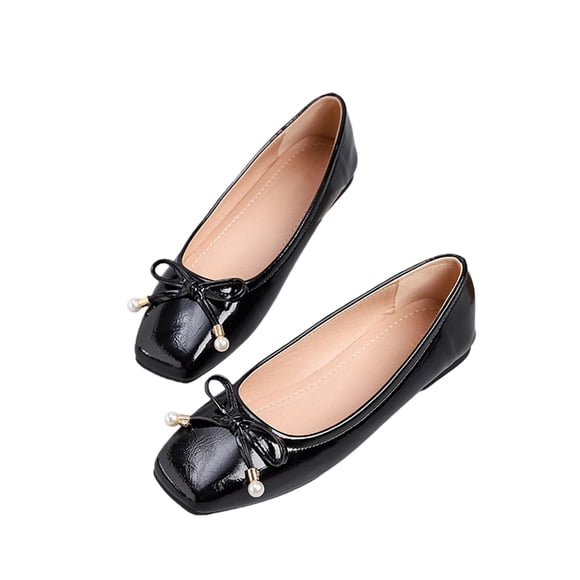 YOUYEDIAN Mary Jane Shoes for Women Slip on Dressy Ballet Flats Shoes for Women 2026 Comfort Non-Slip Flats for Work Office Casual (Black)