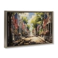 thumbnail image 4 of Stupell Industries American Flag Lined Street Scenic & Cityscapes Painting Brown Floater Framed Canvas Art Print Wall Art, 25 x 17, 4 of 10