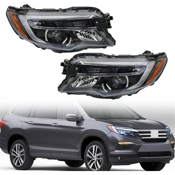 waltyotur 2PCS Driver and Passenger Side Headlights Assembly Replacement for Honda Pilot 2016-2022 / Honda Ridgeline 2017-2020 / Honda Passport 2019-2021 Headlamps 33100-TG7-A21 33150-TG7-A21