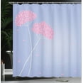 thumbnail image 3 of Ambesonne Allium Flower Shower Curtain, Swirl Lines Leaves, 69"Wx70"L, Ceil Blue, 3 of 4