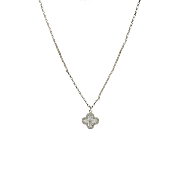 【Necklace】Elegant Clover-Shaped Pendant Necklace with Zircon, Lucky & Delicate Style for Fashion Women