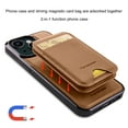 thumbnail image 3 of Allytechgroup Case for iPhone 13 with Detachable Cards Holder, RFID Blocking 2 In 1 Wallet Case with Kickstand Shockproof Back Cover Shell for iPhone 13, Brown, 3 of 9