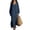 Navy, variant on Edvintorg Women’S Dresses V Neck Long Sleeve Lightweight Cotton and Linen Loose Casual Dress Women Clothes S-2XL Light Blue