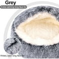 thumbnail image 4 of Calming Dog Beds & Cat Cave Bed with Hooded Cover,Removable Washable Round Beds for Small Medium Pets,Anti-Slip Faux Fur Fluffy Coved Bed for Improved Sleep,Fits up to 15/25 lbs(Grey,S), 4 of 14