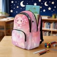 thumbnail image 3 of Xoenoiee Pink Axolotl Heart Star Pattern School Bags for Kids Girls Elementary Middle School Students Bookbag Children Book Bags Casual School Bag Large Capacity Rusksack Travel Daypack, 3 of 7