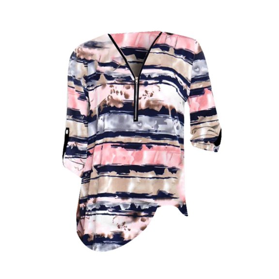 adviicd Blouses For Women Women'S Tops, Tees Women's Casual V Neck Tops 3 4 Sleeve Tie Knot Blouses Solid Button Down Shirts A XXL