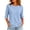 Sky Blue-90816GG, variant on Hearthz Raglan Ladies 3/4 Length Sleeve Tops Solid Color Basic Women's Crew Neck T Shirts Athletic Workout Plain Teacher Shirts for Women