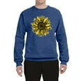 thumbnail image 2 of Wild Bobby, Artsy Cheetah Leopard Print Sunflower, Fashion, Unisex Crewneck Graphic Sweatshirt, Vintage Heather Blue, X-Large, 2 of 3