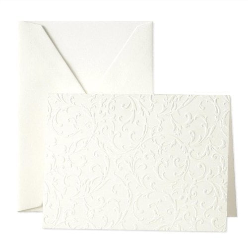 Crane & Co. Blind Embossed Pearl White Notes (CF1162) by Crane & Co., Inc.