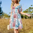 thumbnail image 3 of Coral pattern Sleeveless Dress Woman clothes Dresses gala, 3 of 7
