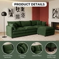 thumbnail image 3 of Eyisean 102" Chenille Modular Sectional Sofa with Ottoman, 3-Seater L Shape Cloud Couch with Upholstered & Pillow, Comfy Sleeper Sofa for Living Room, Bedroom, Office, Easy Assembly, 3 of 19