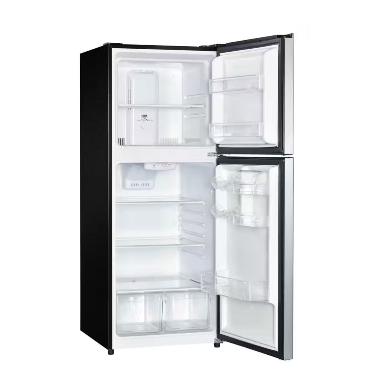 Magic Chef 10.1-cu. ft. Refrigerator with Top Freezer in Platinum Steel