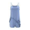 thumbnail image 5 of qolati Girls Dresses with Shorts Casual Summer Spaghetti Straps One-Piece Romper Casual Sleeveless Sport Mini Dresses with Pockets for Kid 5-15 Years, 5 of 7
