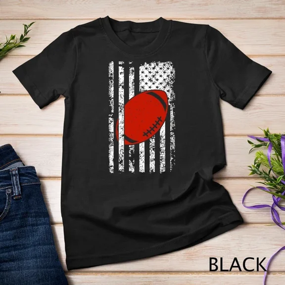 Tee With Us Flag Football Shirt 4Th Of July Patriotic T Shirt Premium Unisex T-Shirt