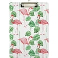 thumbnail image 1 of FMSHPON Exotic Green Palm Pink Flamingo Clipboard Hardboard Wood Nursing Clip Board and Pull for Standard A4 Letter 13x9 inches, 1 of 5