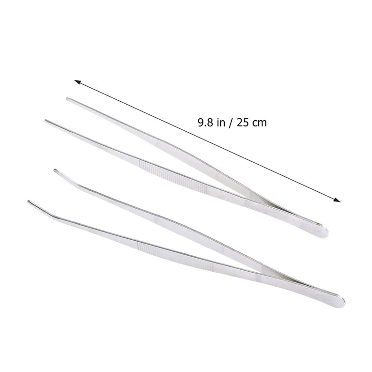 Straight Tweezers Curved Nippers Stainless Steel Smooth Feeding Tongs Tools  For Lizards Reptile Diamond Jewelry Garden Kitchen