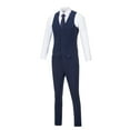 thumbnail image 2 of Visaccy Men's 3 Pieces Suit Elegant Solid One Button Slim Fit Single Breasted Party Blazer Vest Pants Set Nnavy, 2 of 4