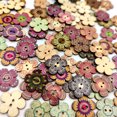thumbnail image 4 of 100pcs Mixed Retro Holes Flower Painting 20mm for, 4 of 8