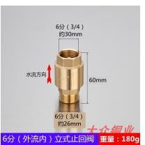 Shisuyan Brass One-Way Check Valve: Thread Anti-Backflow Valve For Water Systems Durable Plumbing Fitting For Home Industrial Use