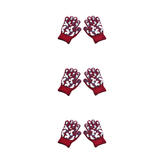 Minnieouse 1 par de guantes de invierno para niños, cubiertas de dedos únicas y delicadas para manos con patrón de camuflaje para usar al aire libre rojo Type1 NO1 Minnieouse CBP367323