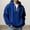 Blue, variant on Quarter Zip Pullover Men Plus Size Long Sleeve Waffle Hoodies Oversized Drop Shoulder Casual Drawstring Sweatshirt Black XXL