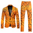 thumbnail image 4 of Wyzesi Compression Shorts Suit Men Inseam Men Long Sleeved Coat and Pants Two Piece Suit with Printed Buttons and Pockets for A Holiday Party Event Workout Shorts Suit Men No Scrunch, 4 of 6