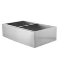 thumbnail image 5 of DAX Stainless Steel 50/ 50 Farmhouse Double Bowl Top Mount Kitchen Sink, Brushed Stainless Steel, 5 of 5