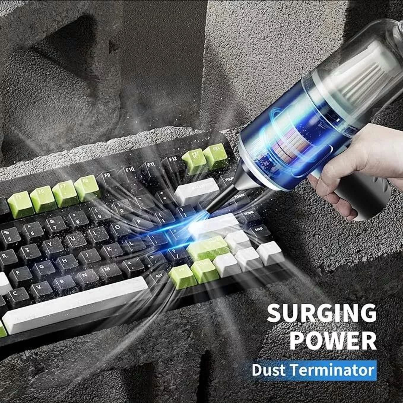 CRESTIN- 2-In-1 Compressed Air Vacuum Cleaner Duster-Vacuum Keyboard Cleaner-Air Blower