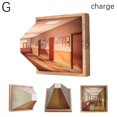 thumbnail image 3 of Luz nocturna visual 3D, lámpara de pared para sala de estar, iluminación ambiental creativa, diseño de madera premium, LED, tricolor ajustable, batería recargable incluida., 3 of 5
