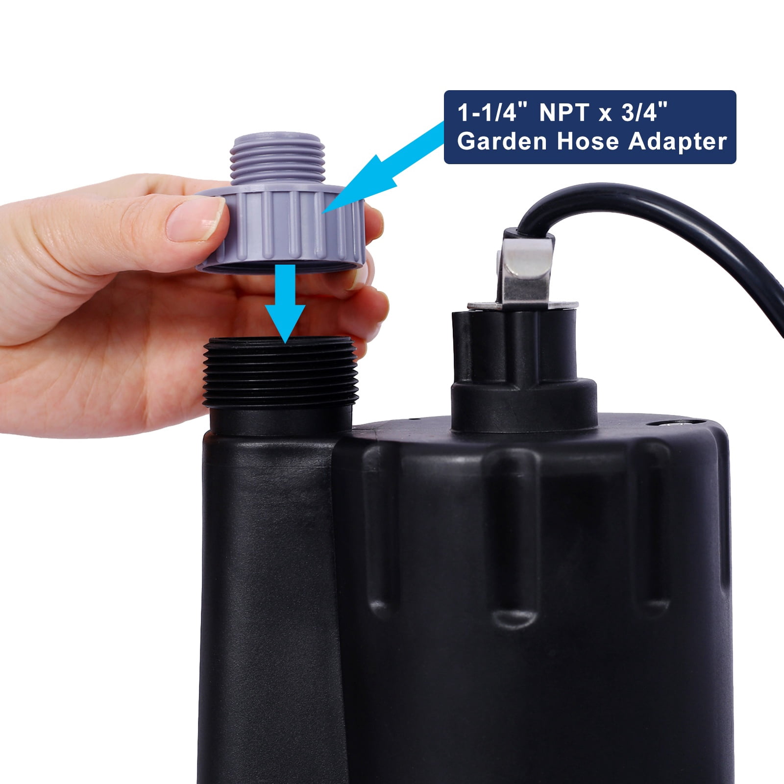 1/3HP 2500GPH Submersible Water Pump, Heavy Duty Thermoplastic Utility Pump with 10ft Cord for Sump, Pool, Floods