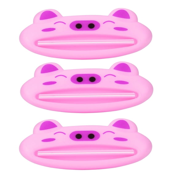 3 Pack Toothpaste Tube Squeezer Dispenser 5 Pcs Cartoon Toothpaste Cap Dispenser Bathroom Home Rolling Holder Squeezer for Cosmetic Facial Cleanser Bathroom Accessories