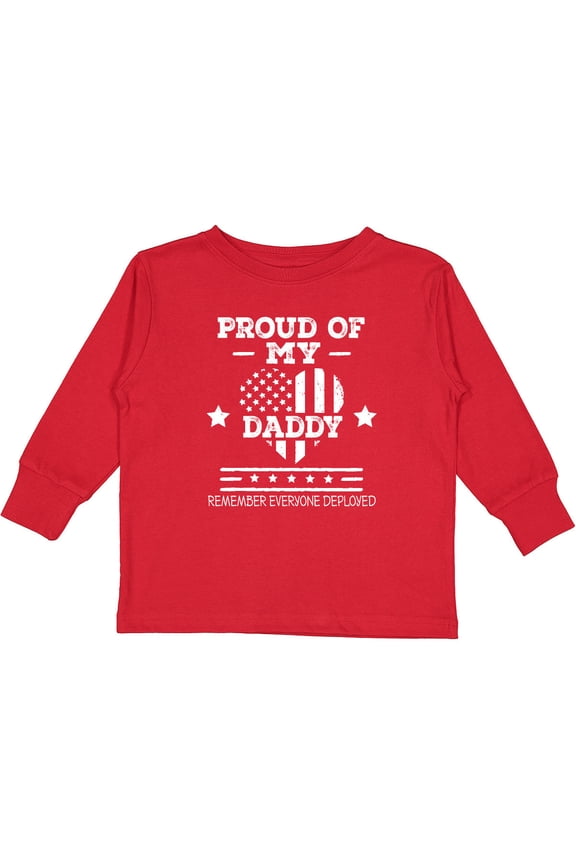 Military Daddy Red Friday Deployed Boys or Girls Long Sleeve Toddler T-Shirt