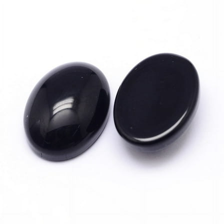 K9 Glass Cabochons Oval Flat Back Cabochons Black 18x13x6mm