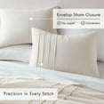 thumbnail image 3 of Regency Heights Queen Comforter Set, Boho 3-Piece Pintuck Stitching Bedding Set, Soft Washed Pleated Bed Sets with Pillow Sham Neutral, 3 of 9
