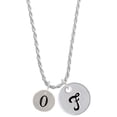 thumbnail image 1 of Delight Jewelry Silvertone Disc 1/2'' Number - 0 - Silvertone Script Initial Disc - F - Charm Necklace, 20"+3", 1 of 4