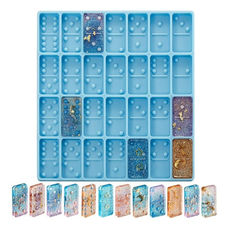 ANHTCZYX 5 Pcs Dominoes Epoxy Resin Mold Domino Game Toys Silicone Mould DIY Crafts Ornaments Jewelry Casting Tool