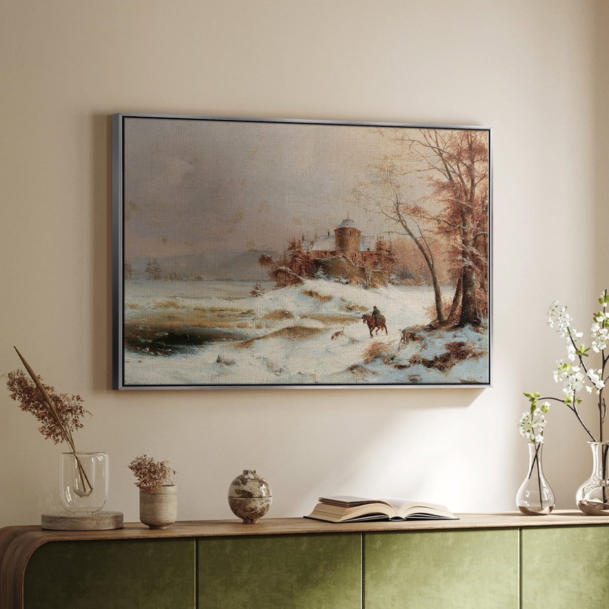 Vintage Landscape-CDIV By Wexford Home Framed in Silver Wood Gallery Wrapped Canvas 17 in. x 25 in.