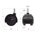 thumbnail image 3 of Duhome Swivel Office Chair Wheels 2 Inch Casters Replacement Universal Fit Set of 5 Black, Type 2, 3 of 6