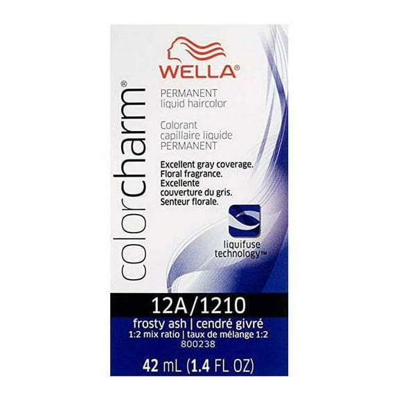 Color Charm Liquid Permanent Hair Color 12A by 1210 Frosty Ash Blonde by Wella, 1.42 Oz, 2 Pack