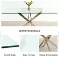 thumbnail image 6 of Sumdeal 63" Glass Dining Table with Silver Base, 6 of 7