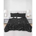 thumbnail image 3 of Star Sky Twin Size Down Alternative Comforter, Lightweight Comforter Quilt Bedding Set with Pillow Shams Modern Abstract Black Starry Night Dots Pattern All Seasons Bed Comforter Duvet Insert 68"x86", 3 of 7